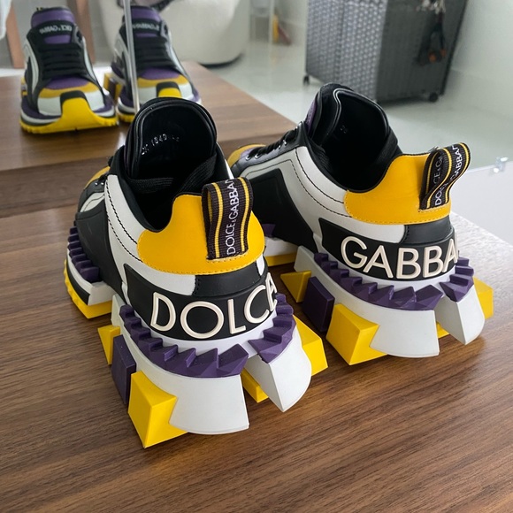DOLCE & GABBANA Super Queen Multicolor Leather Sneakers - Picture 9 of 13